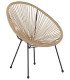 Round synthetic rattan garden armchair
