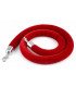 Corde rouge 150 cm à embouts chromés et mousquetons pour potelet argenté, location chez 126 Events