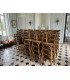 Country wooden chair with crossed backrest medium oak wood