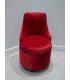 Chauffeuse Adèle en velours rouge, dossier enveloppant et assise ronde, en location chez 126 Events