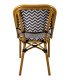 Chaise bistrot tressée noire et blanche TROCADERO