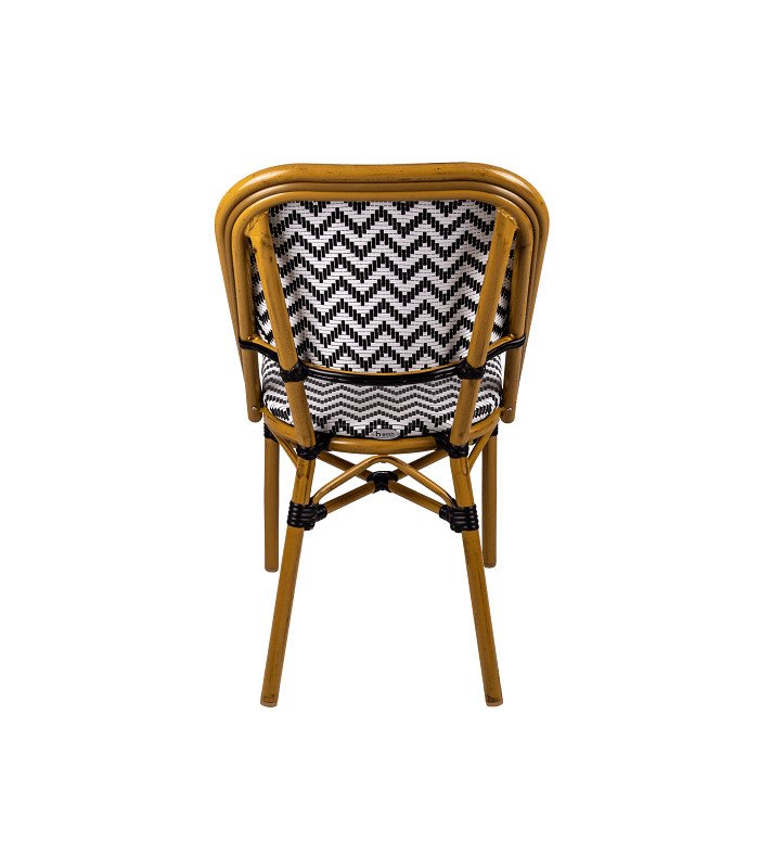 TROCADERO black and white woven bistro chair
