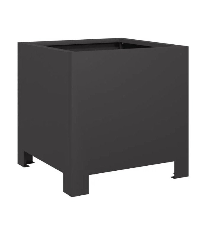 Black steel plant pot, dimensions 30 x 30 x 30 cm