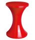 Red tam tam stool in plastic, Ø 30 x H 45 cm, low hourglass seat available for rental from 126 Events
