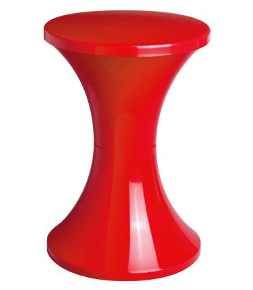 Tabouret tam tam rouge en plastique Ø 30 x H 45 cm, assise basse en sablier à louer chez 126 Events