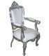 Rental of silver and white faux leather wedding chair