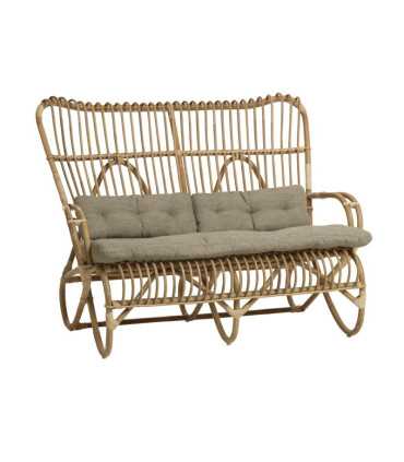 Location banquette de jardin en canne naturelle