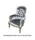 Grey velvet and silver wood armchair rental
