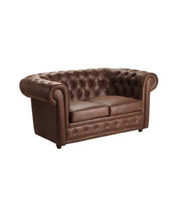 Canapé Chesterfield en microfibre 2 places