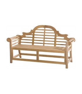 Location banc teck 140 cm dossier sculpté
