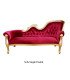 meridienne rental in red velvet and gilded wood Single End