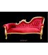 meridienne rental in red velvet and gilded wood Single End
