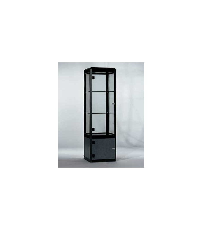 Rental black tempered glass display case H 185 cm