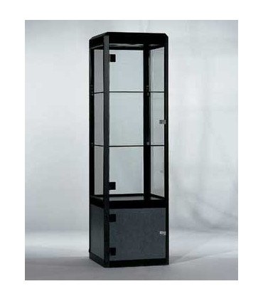 Rental black tempered glass display case H 185 cm