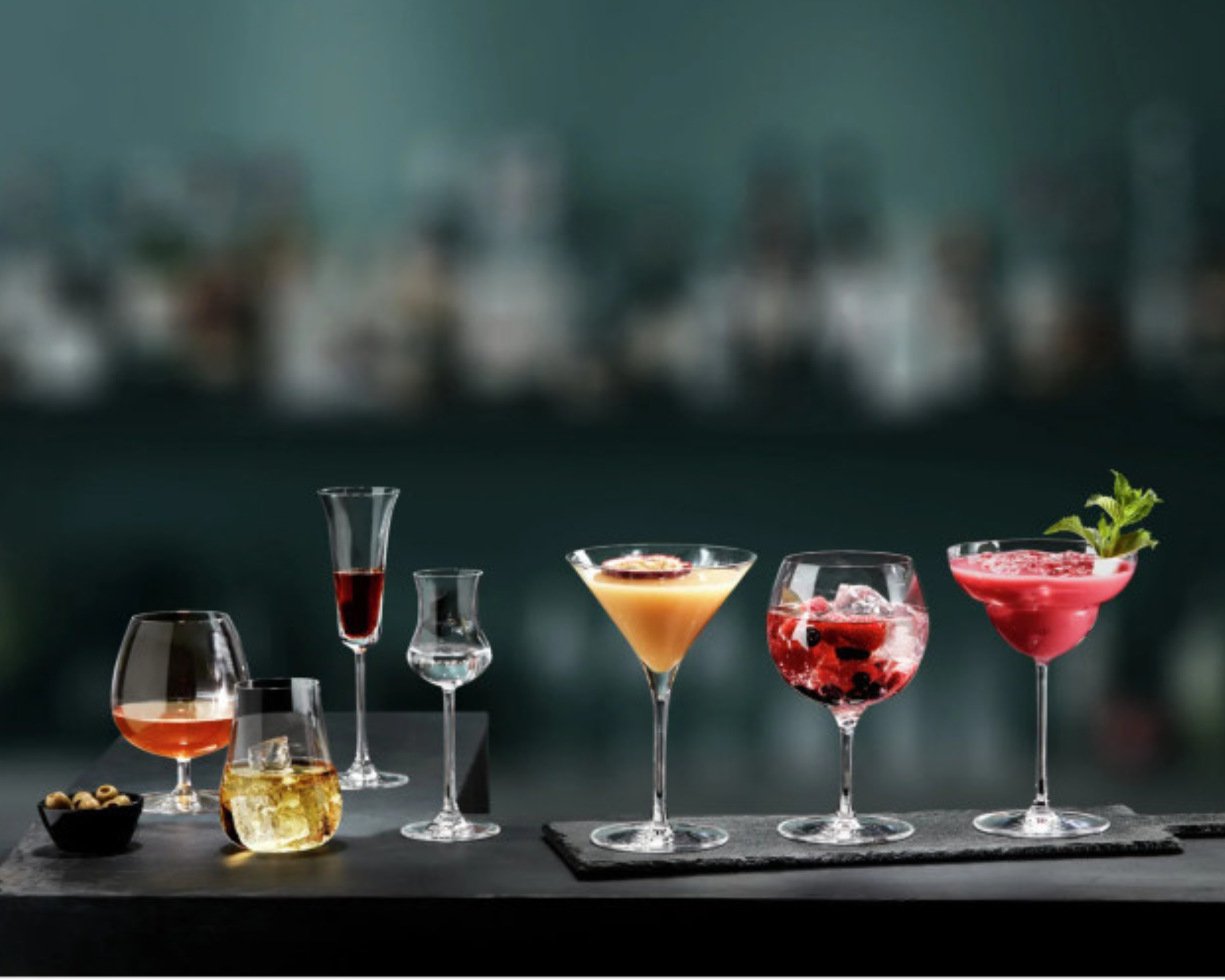 Photo of several glasses available for hire by 126 Events